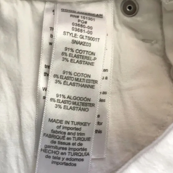 Good American Good Legs White Jeans Snakeskin Stripe Skinny High Rise Cotton 33 - Picture 5 of 5